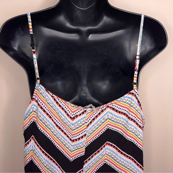 Large Umgee Boho Mini Dresscolorful Geometric Print Sleeveless Vneck Tunic - Picture 5 of 12